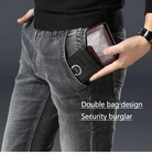 Джинсы Brother Wang мужские на молнии, модная повседневная Прямая хлопковая брендовая одежда с защитой от кражи, брендовые эластичные джинсы большого размера, 2020