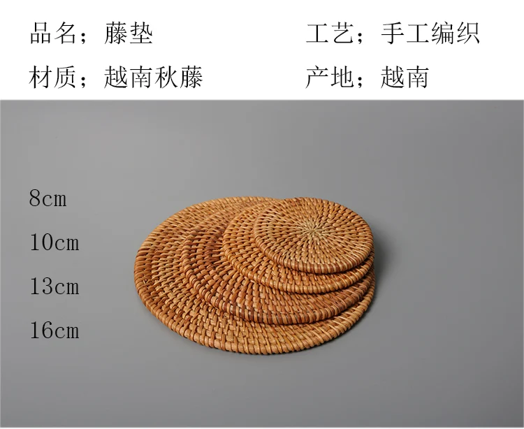 

Rattan tea coasters insulation pad / anti-fouling hot slip mat/ bowls mats kitchen tools