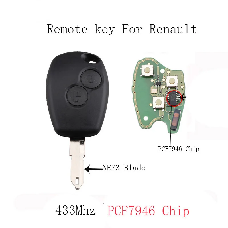2 кнопки дистанционного ключа для Renault Duster Logan Fluence Clio Vivaro Movano Master Traffic Kangoo Megane Laguna