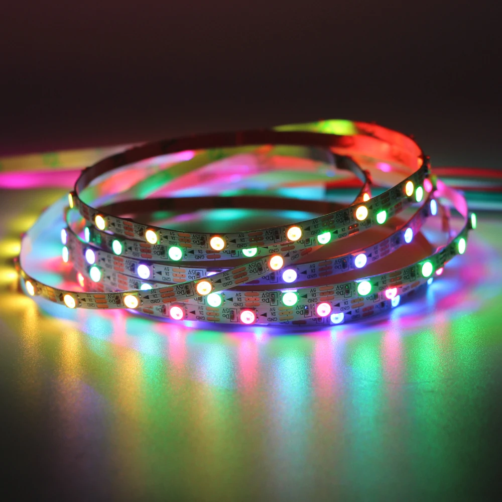 5V светодиодный гибкие светодиодные полосы 1 м 2 умная цветная (RGB) 3535 полный цвет 5
