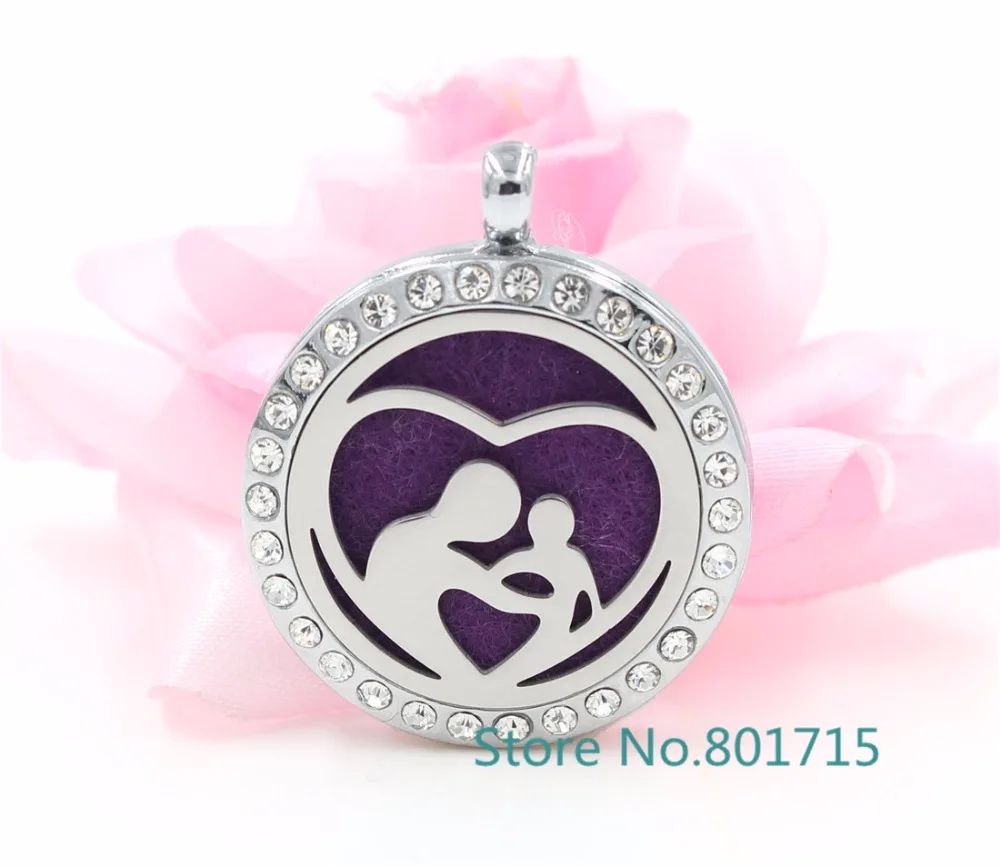 Круглая Серебристая оправа для мамы и ребенка (30 мм) ароматерапии/эфирных масел