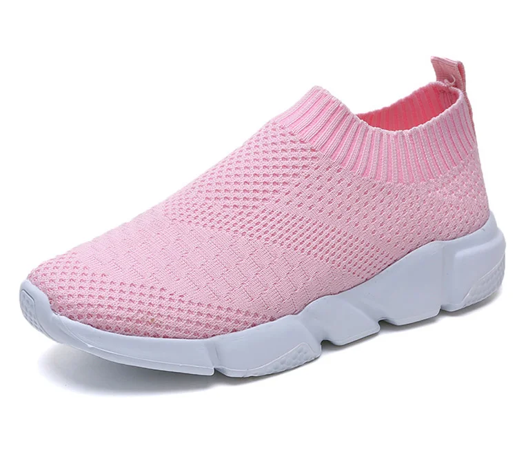 Женская обувь; Новинка года; кроссовки Flyknit; женские дышащие слипоны на плоской подошве; белые кроссовки с мягкой подошвой; повседневная женская обувь на плоской подошве; красовки