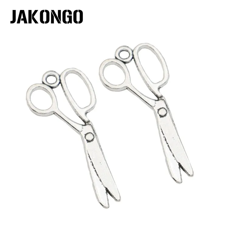 JAKONGO античный покрытый серебром ножницы с бронзой Очаровательная подвеска