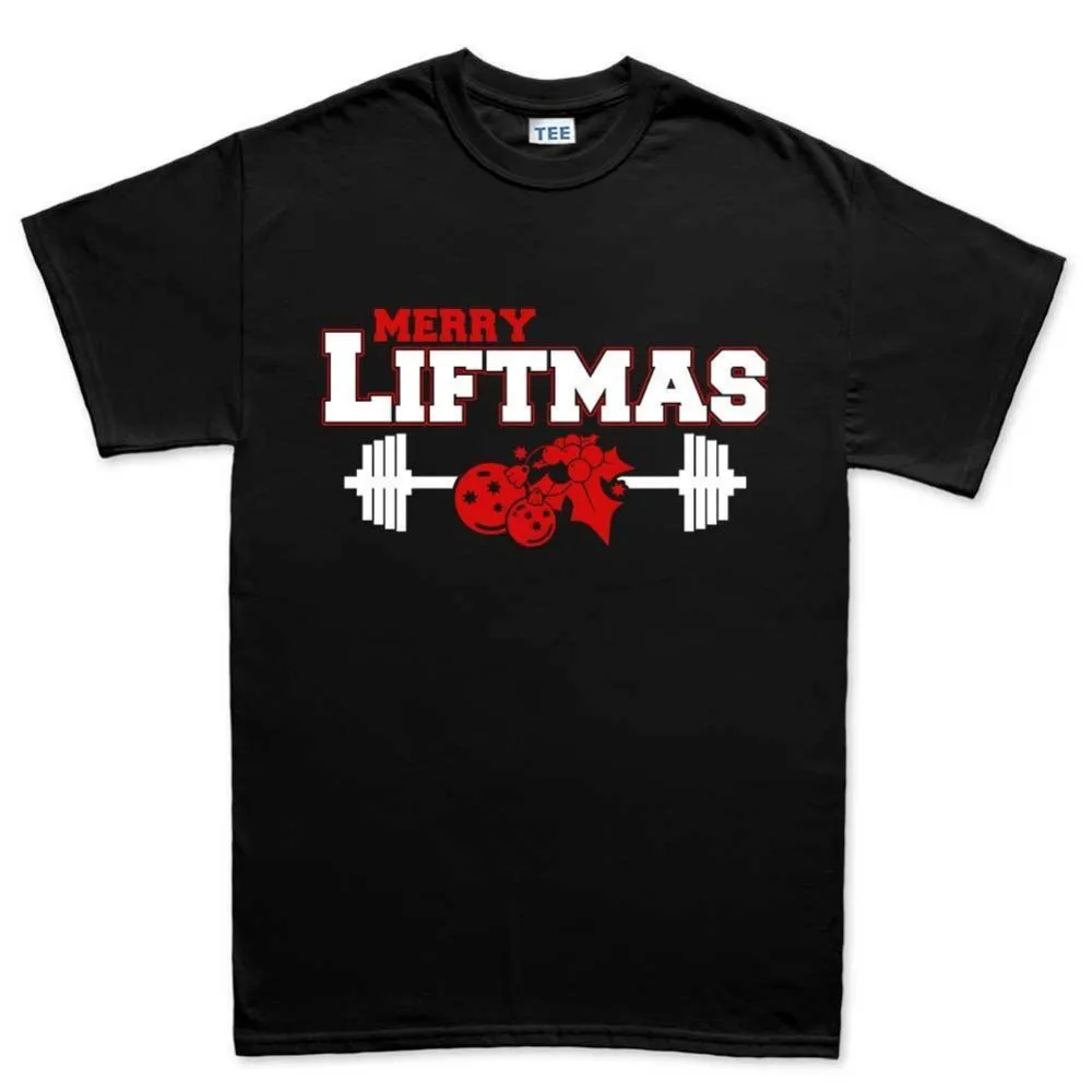 Новое поступление 2018 Мужская футболка новая с надписью Merry Liftmas подарок для