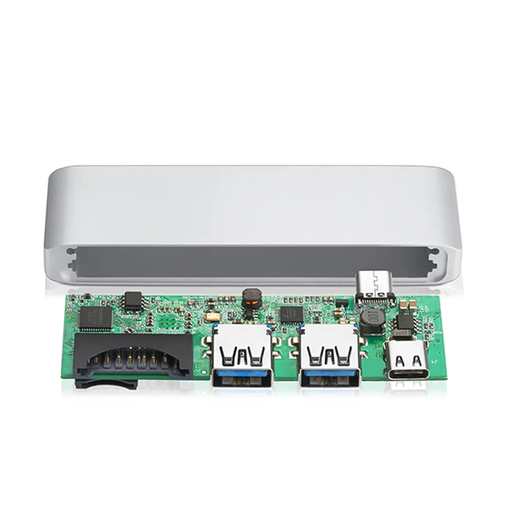 Usb-концентратор CARPRIE из алюминиевого сплава 5 в 1 от Type C до USB3.0 + адаптер-ридер