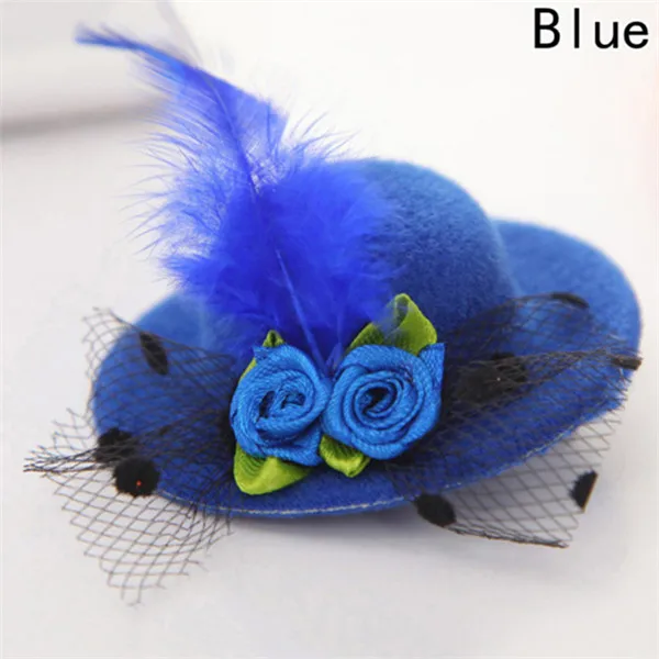 blue Подарок на Хэллоуин милые дети девочка мини-шляпа стиль головы зажим для волос вечерние аксессуары для костюмированной вечеринки - Цвет: blue