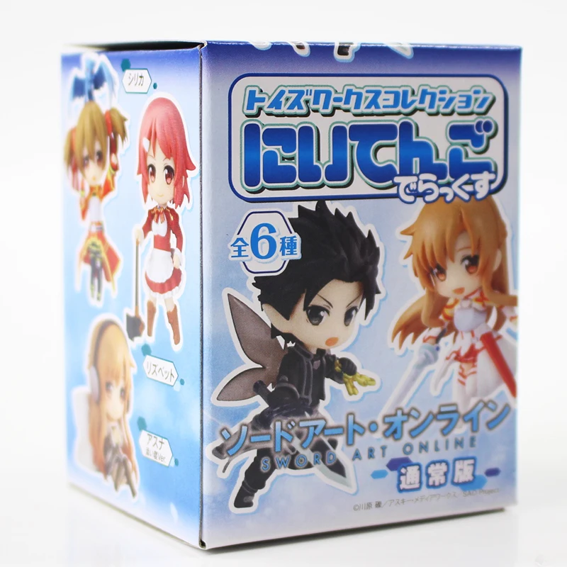 6 шт./лот меч искусство онлайн 2 фигурки Kirito Asuna Leafa Lisbeth Silica сказочные танцевальные