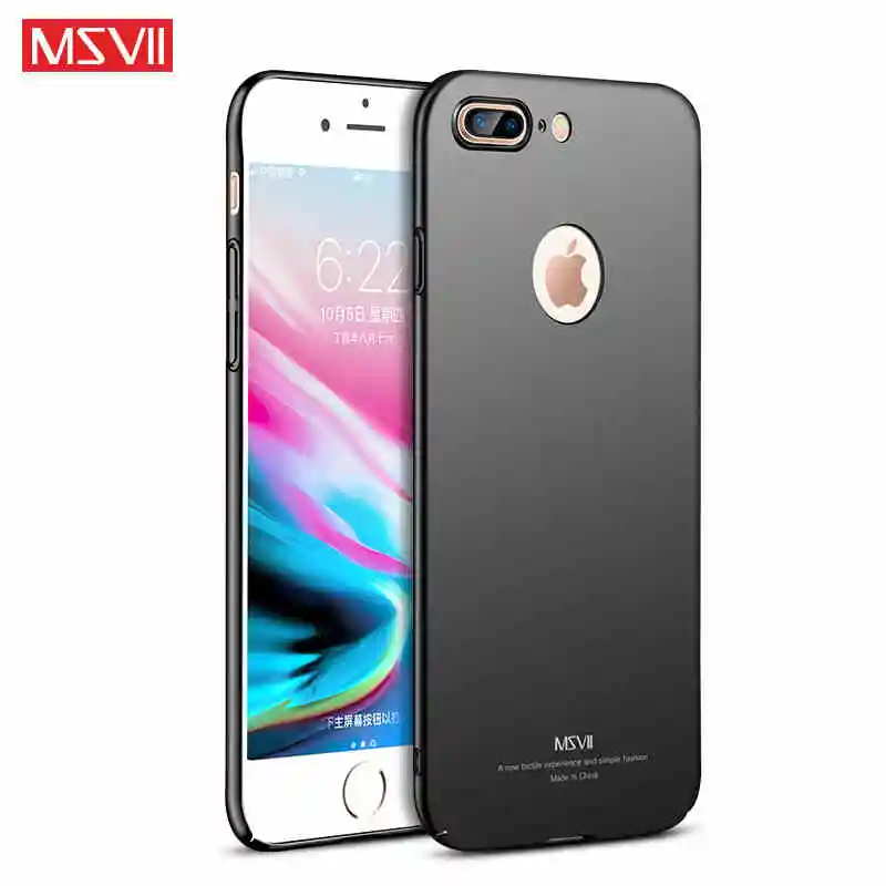 MSVII чехлы для Apple iPhone 7 8 Plus чехол покрытие кольцо на палец кожа металлический