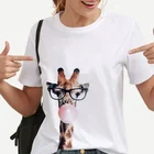Летние женские футболки, забавная Футболка с принтом жирафа, женские футболки, повседневные Модные топы с короткими рукавами, футболки, хипстерская Футболка Harajuku