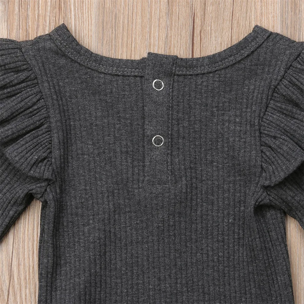 Baby Bodysuits Toddler Newborn Baby Boy Clothes Girls Boys Long Sleeve Ruched Solid Romper Body New Infant Bodysuit Clothing