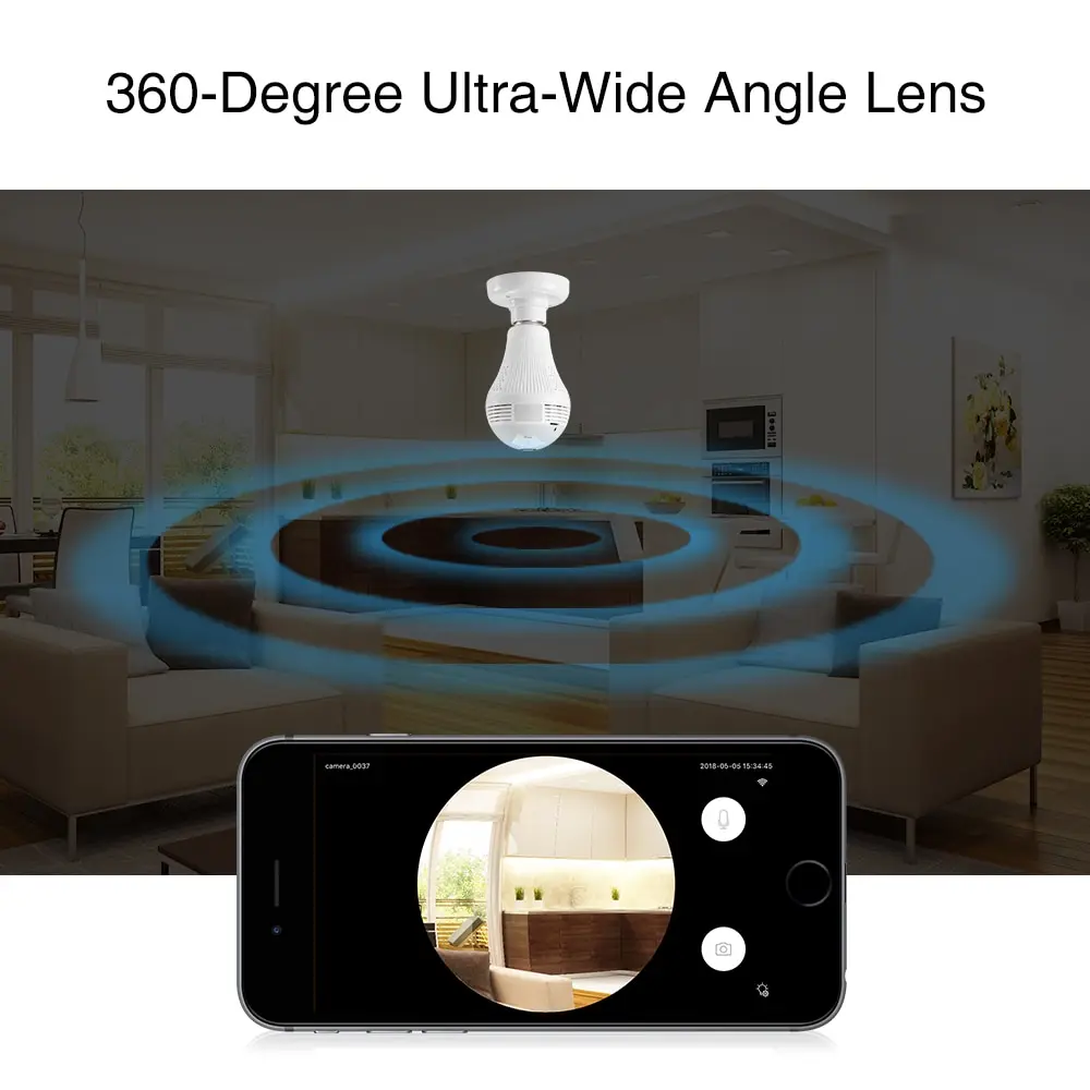 Беспроводная IP камера видеонаблюдения рыбий глаз 960P 360 градусов|ip camera indoor|ip