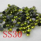 288 шт.лот ss30 olivine DMC Горячая фиксация стразы с плоской задней стороной термотрансферные стразы камни для одежды платья