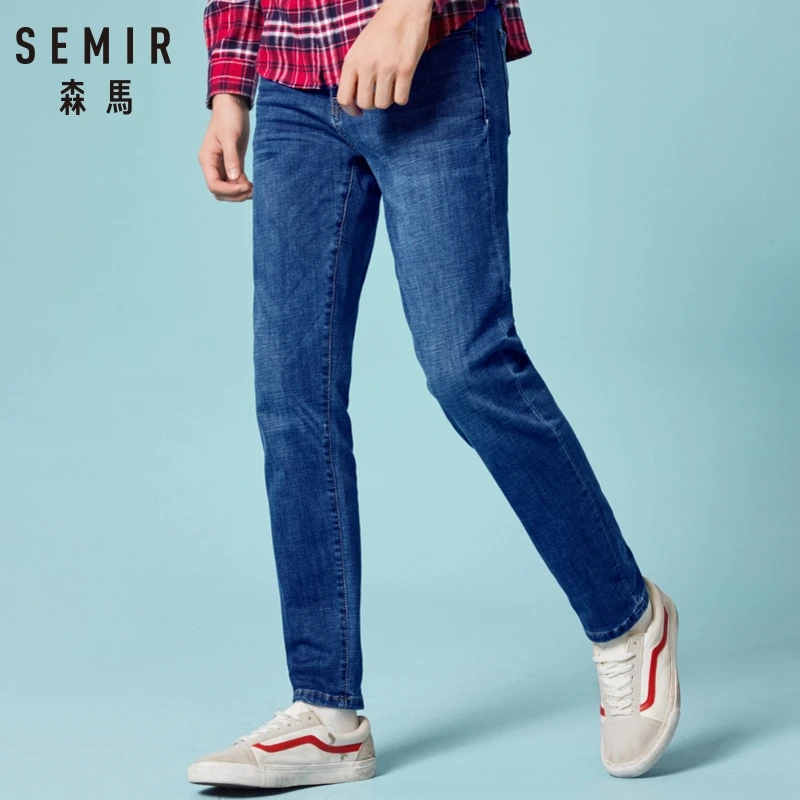 SEMIR 2018 новые мужские Стрейчевые повседневные джинсовые брюки узкие большого