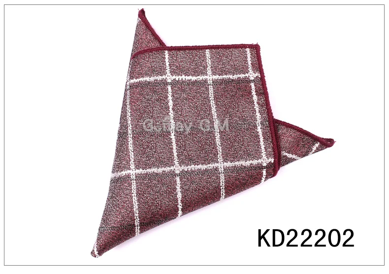 KD22202 Полиэфирный тканый носовой платок для мужчин бизнес Карманный платок для костюма мужские s платки классический дизайн плед Карманный платок - Цвет: KD22202