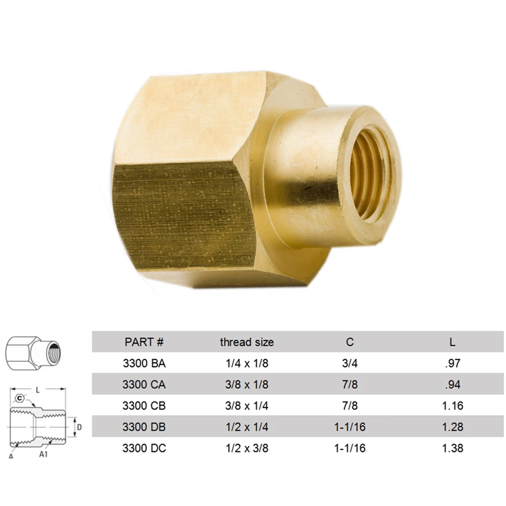 3300 2 шт. NPT Thread 1/8 &quot1/4&quot 3/8 &quot1/2&quot латунный шланг подходящая муфта редуктора