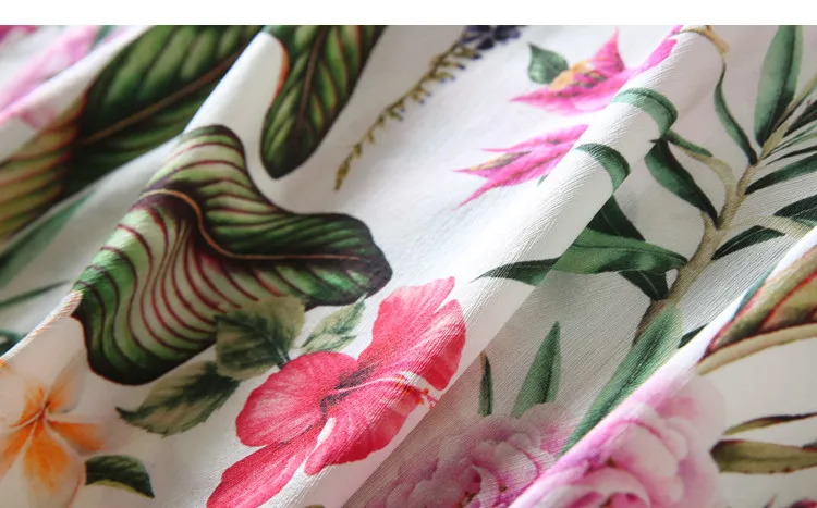Women Summer Silk Dress O neck plus size Vintage Natural silk dresses floral Elegant Casual real Knee Length dress | Женская одежда