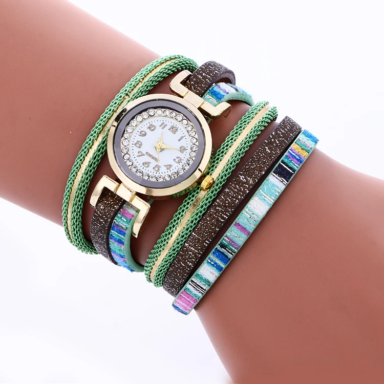 100 шт./лот 916919 женские наручные часы без логотипа с кристаллами на кожаном ремешке