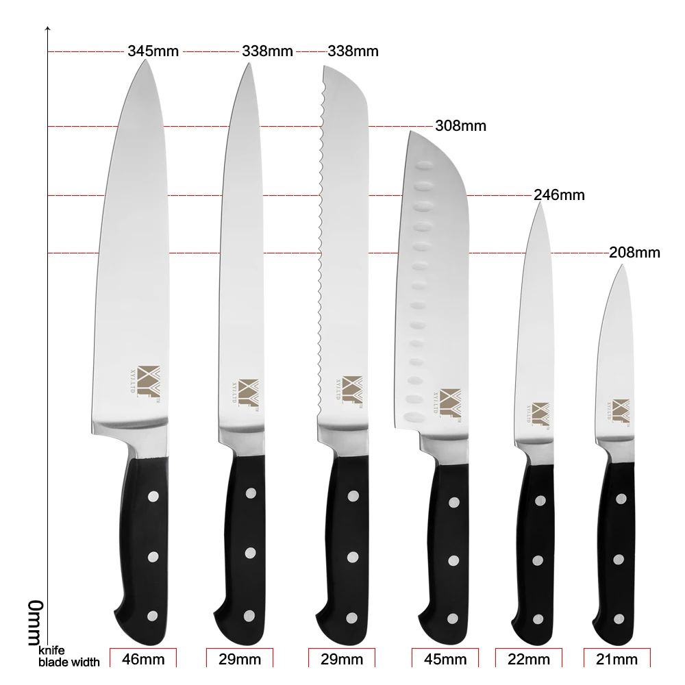 

XYj Stainless Steel Kitchen Knives Set Paring Utility Santoku Chef Slicing Bread Stainless Steel Knife Meat Cleaver Kitchen Tool