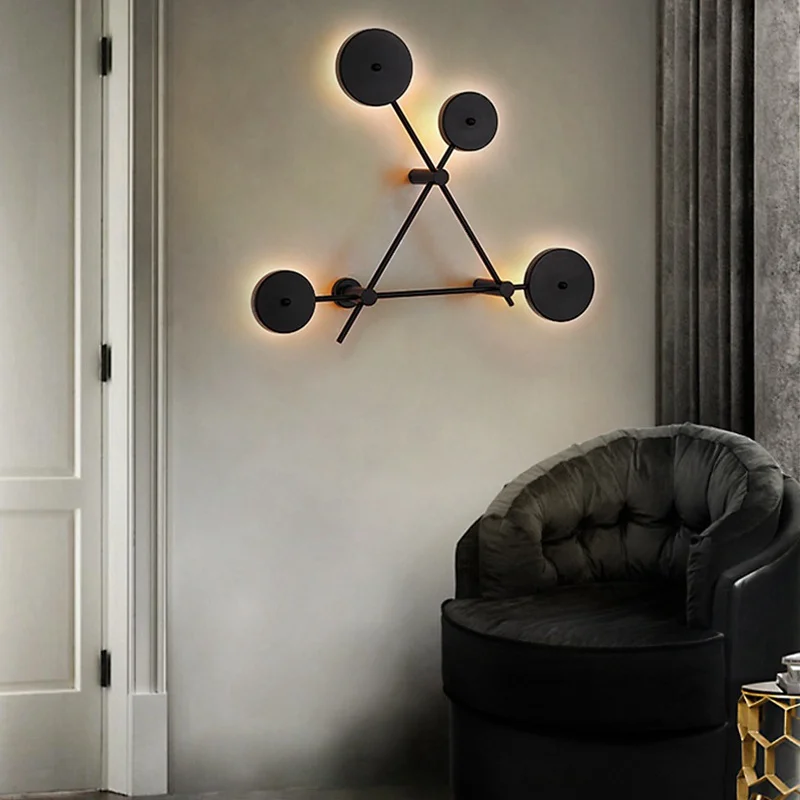 Современная Скандинавская круглая светодиодная настенная лампа прикроватная