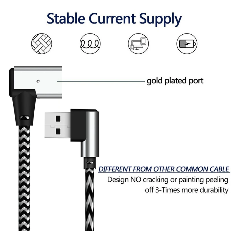 3/6/10FT 90 градусов IOS/Micro USB/USB-C Магнитный Зарядное устройство Кабельный ввод шнура для samsung Note 8 S8 S7 S6 LG G6 для iPhone
