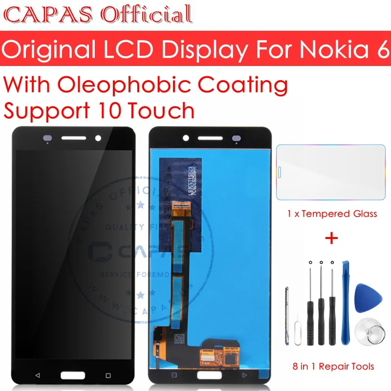 Original For Nokia 6 LCD Display 10 Touch Screen Digitizer Glass Panel Replacement Spare Repair Parts | Мобильные телефоны и