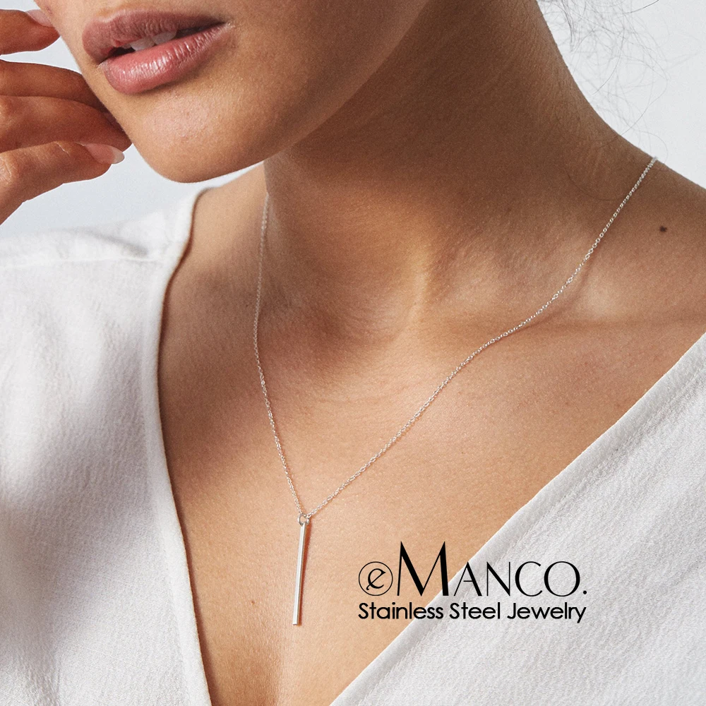 e-Manco DIY pendant choker necklace women simple stainless steel layered womens necklaces jewelry | Украшения и аксессуары