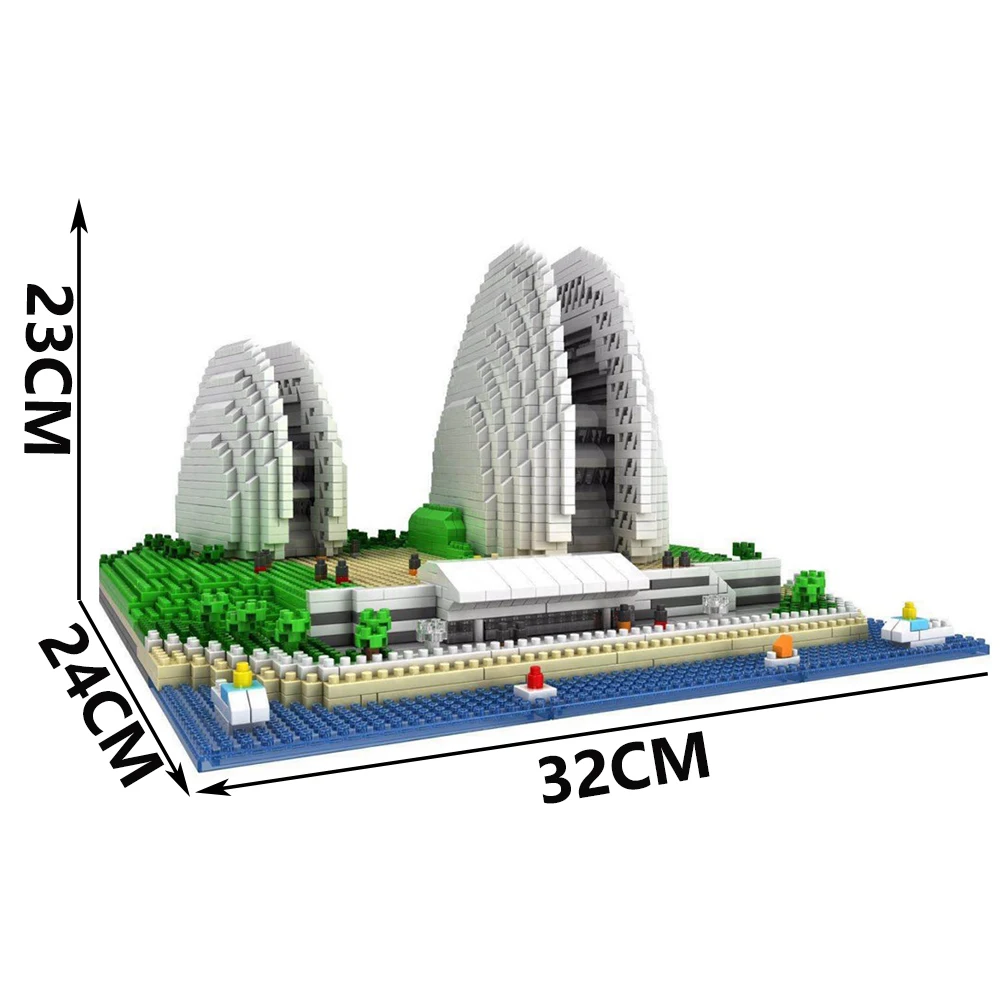 Город международно известная архитектура Чжухай опера 3D Модель со стразами Мини