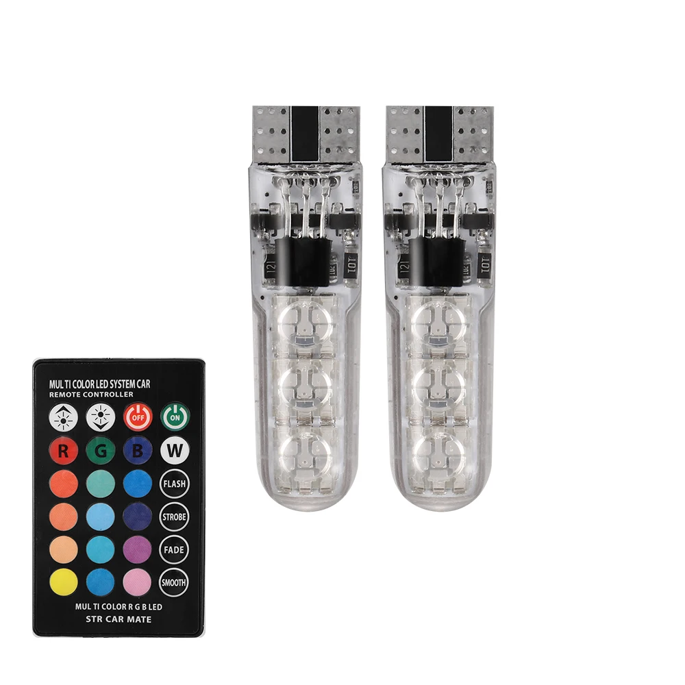 Автомобильный RGBW Светодиодная лампа T10 6SMD 5050 RGB светодиодный интерьер