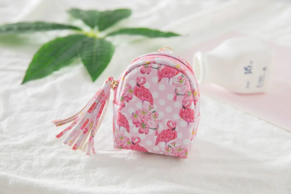 Кошелек для мелочи из искусственной кожи HJKL Flamingos женский новый маленький