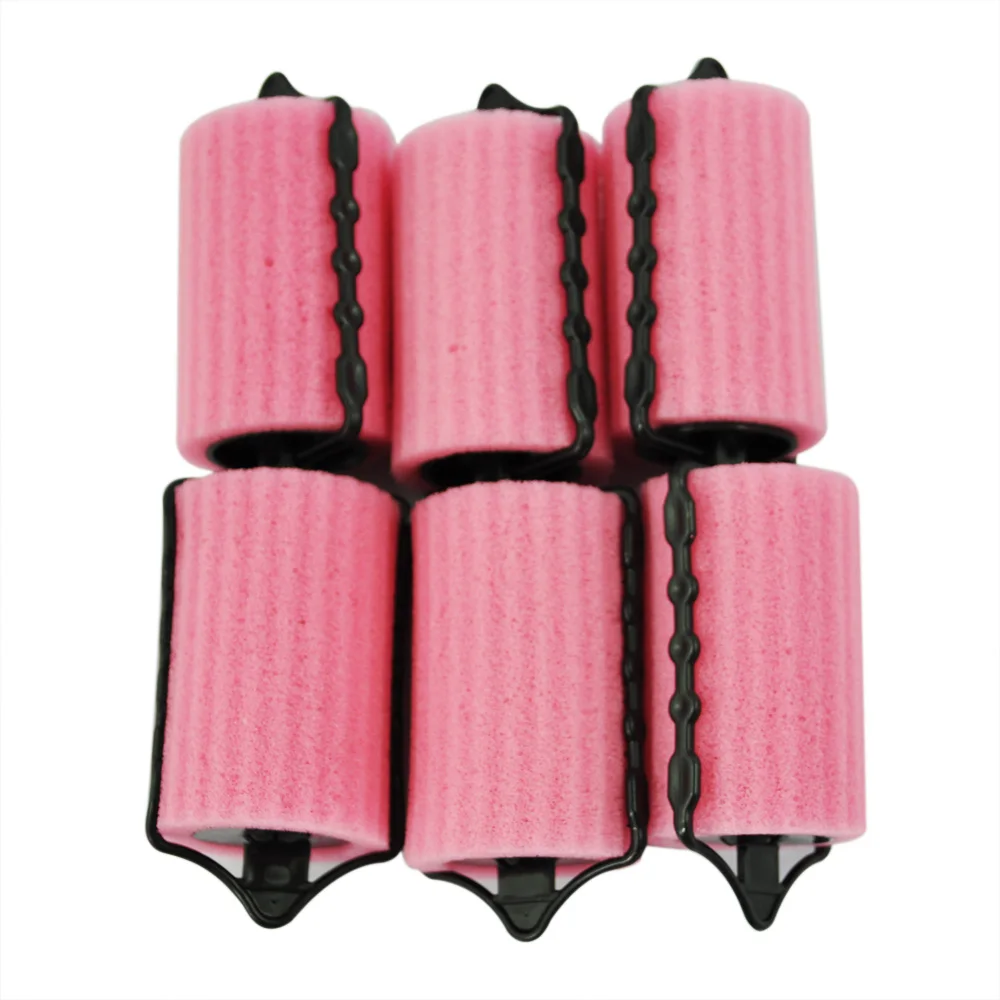 6 шт. волшебные роликовые губки для завивки волос девушек дамские Розовые