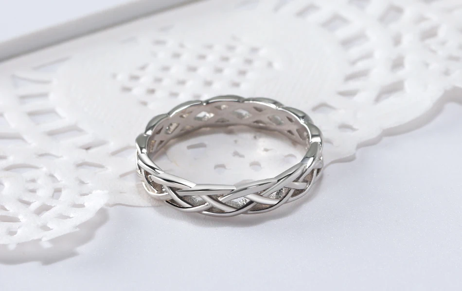 ORSA JEWELS 925 пробы серебряные кольца для женщин уникальная скрученная форма круглое кольцо обручальное модное ювелирное изделие Подарок на годовщину SR62