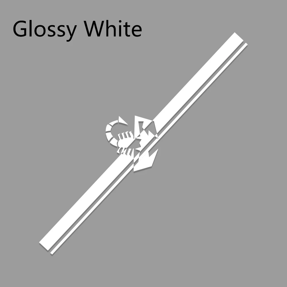 Glossy White Забавные стильные длинные полосатые наклейки для автомобиля, виниловая пленка для капота, наклейки для гоночных спортивных автомобилей, DIY наклейки, аксессуары для тюнинга автомобиля - Название цвета: Glossy White