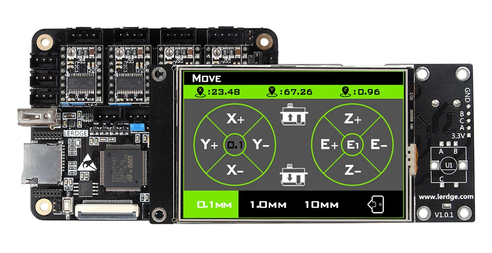 LERDGE-X плата управления 3d-принтером для Reprap, материнская плата 3d принтера с ARM 32 бит, материнская плата управления с 3," сенсорным экраном