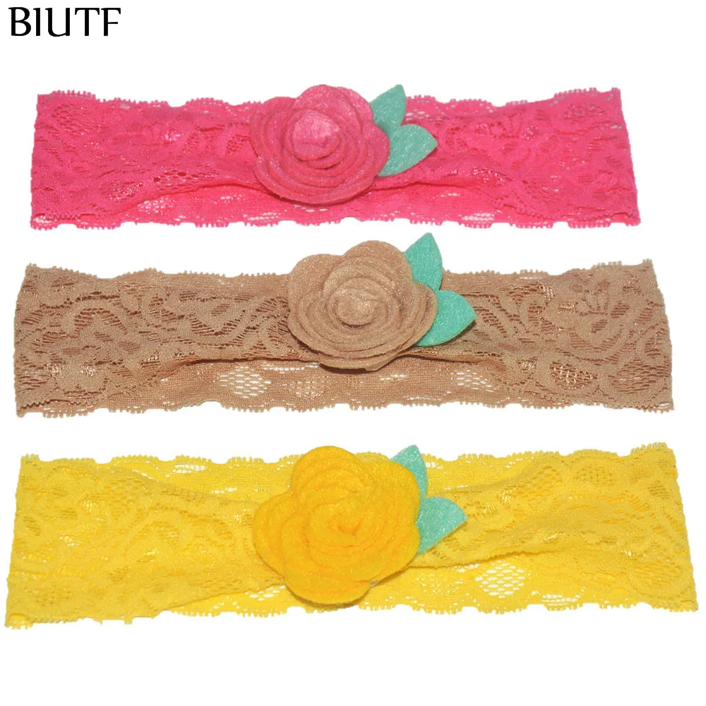 Эластичная Кружевная повязка на голову с тканевым войлоком 3 шт./лот Красивая