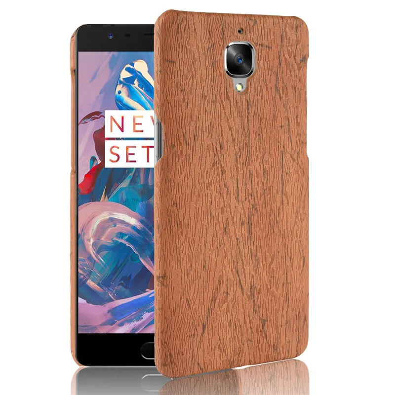 Чехол One Plus 3T Oneplus3 Жесткий ПК с текстурой под дерево + обложка на заднюю панель из