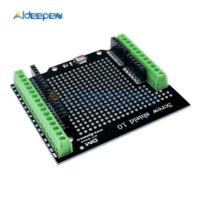 Стандартный Proto Винт Щит Assemb светодиодный прототип терминал PCB Плата расширения для Arduino IO Кнопка сброса с открытым исходным кодом D13 светодиодный