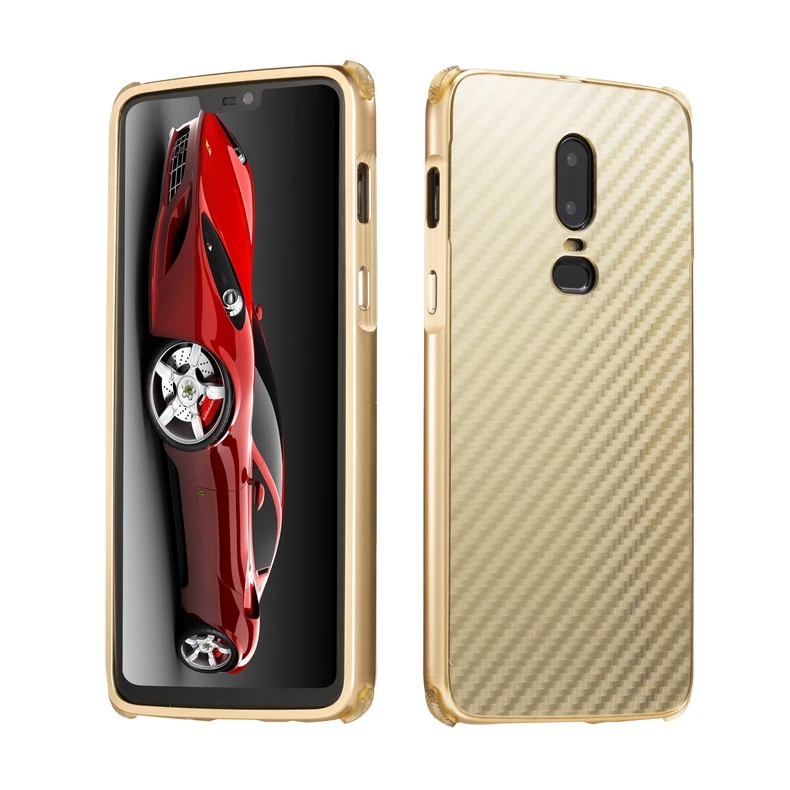 Luxury Hybrid Case For OnePlus 6 Hard Carbon fiber Metal Bumper+PC Back Cover one plus oneplus6 full cover phone shell |
