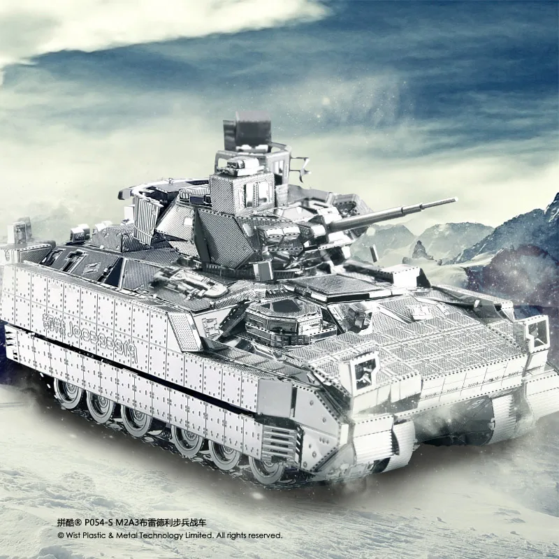 Piececool M2A3 Bradley IFV Танк 3D металлическая головоломка DIY лазерная резка мини джигпилы