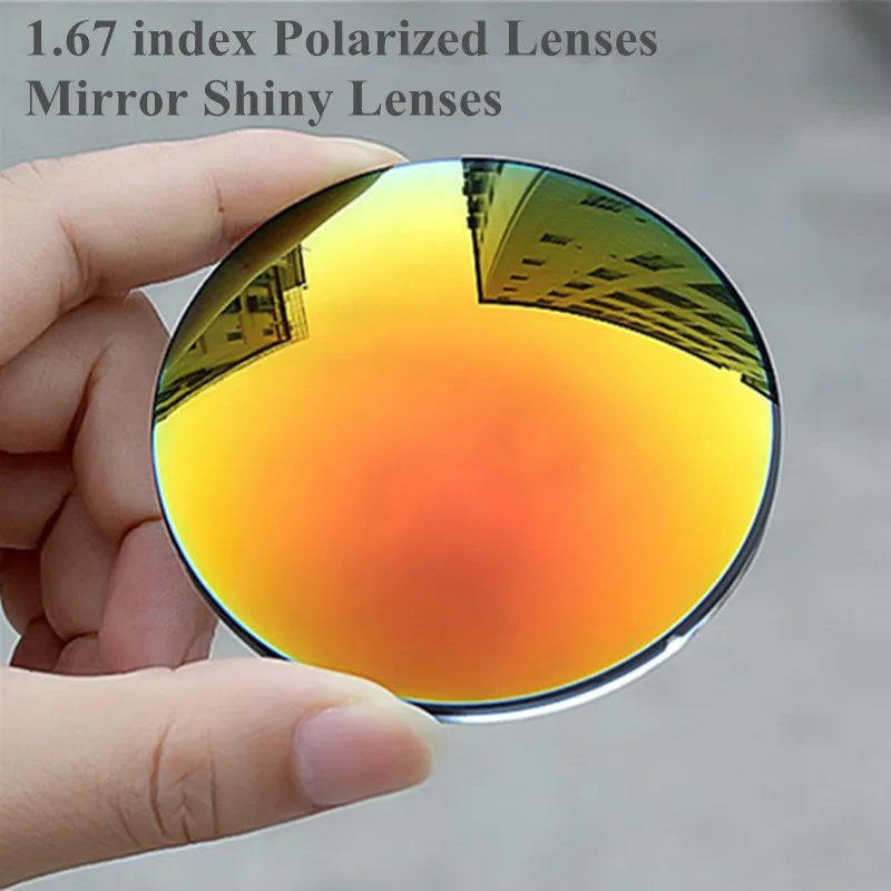 1.67 Index Prescription Sunglasses Polarized Lenses Mirror Shiny Sunglasses Lenses for Myopia/Hyperopia Anti UVA/UVB Anti Glare