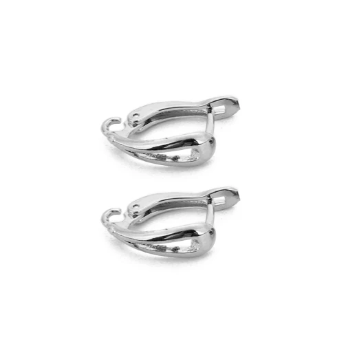 Rhodium 10 шт./лот медь u-образная серьга в виде Клипсы Серьги для ушей крючки фурнитура для компонентов DIY ювелирных изделий - Цвет: Rhodium