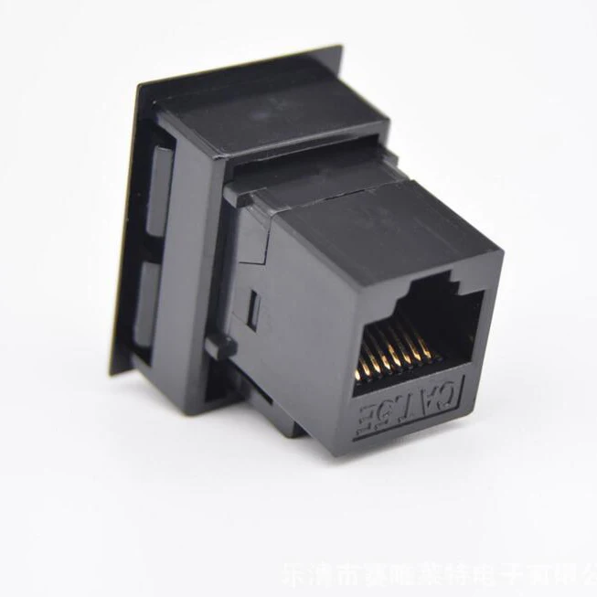 Сето RJ45 Cat5e сети Lan разъем модуль Черный RJ45 Cat5e Keystone для розетка настенная тарелка