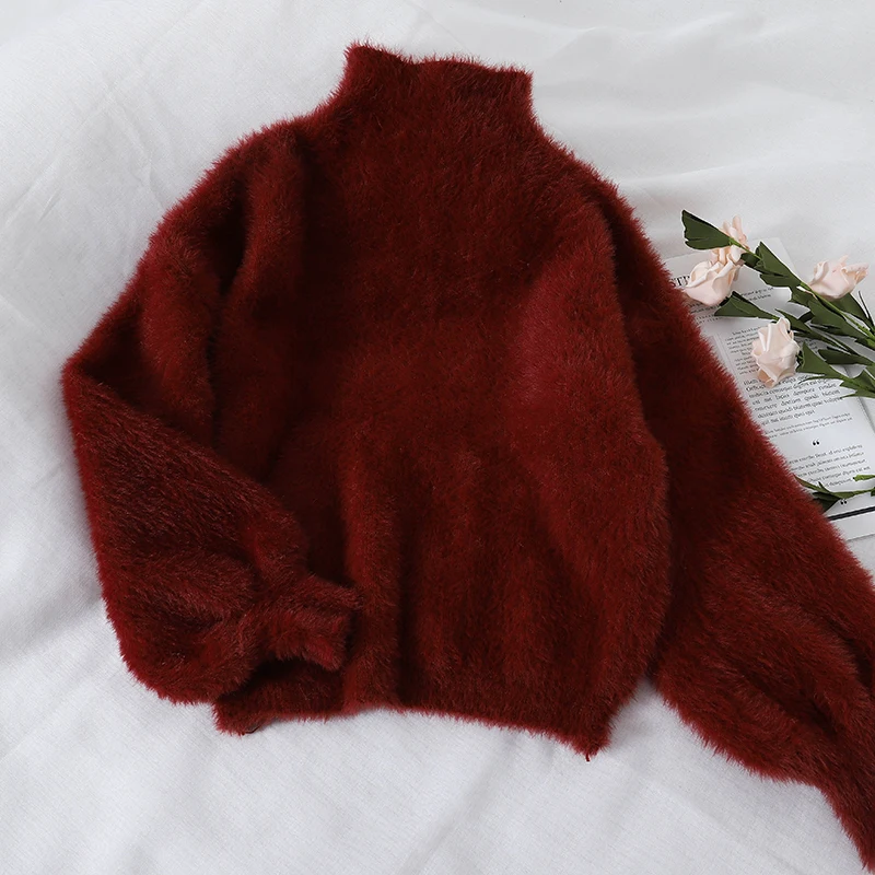 2018 Новый Модный женский свитер зимний с высоким воротником Женский мохер