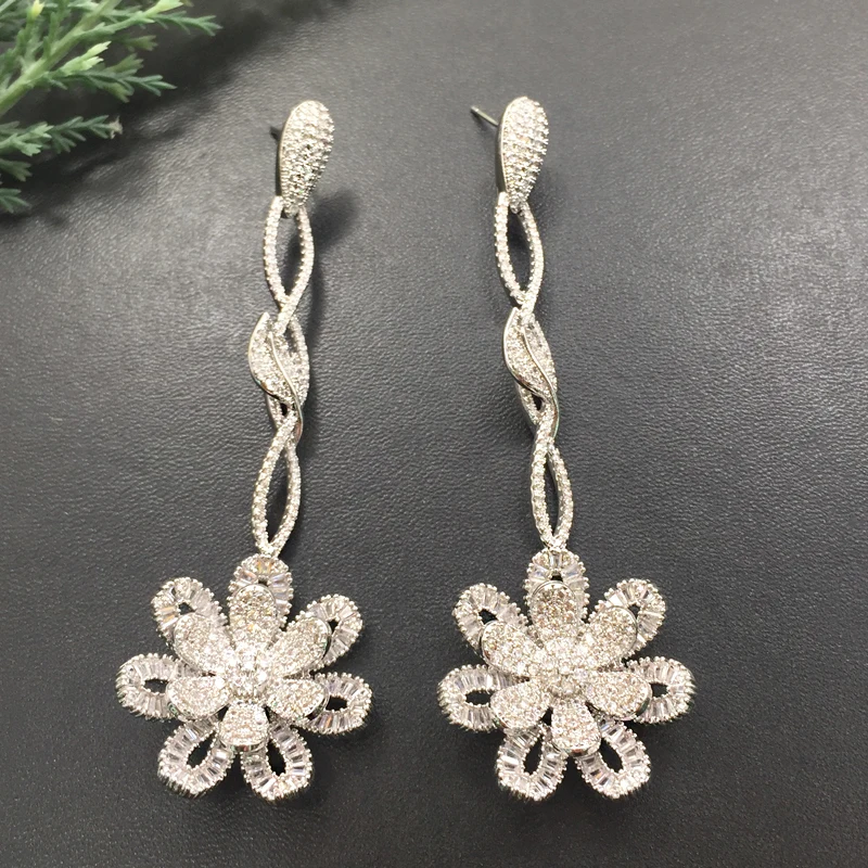 Lanyika Fashion Jewelry Distinctive Romantic Elegant Pink Earrings Full Micro inlay Plated Banquet Popular Best Gift | Украшения и