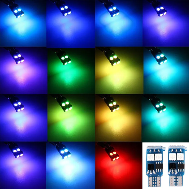Светодиодная лампа T10 RGB 6 SMD 5050 с дистанционным управлением 2 шт.|Сигнальная лампа|