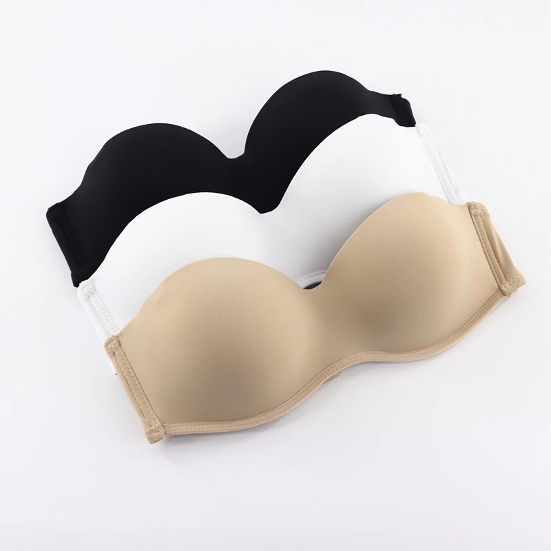Beauwear, женские бюстгальтеры без бретелек, пуш-ап, бюстгальтер, сексуальный невидимый бюстгальтер для свадебных платьев, женское нижнее белье, бюстгальтер черного цвета A BC
