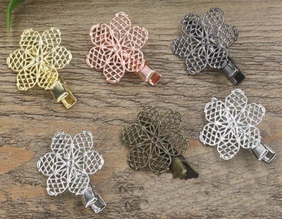 10 шт. Винтажные Украшения для волос с шестью листьями и цветком очаровательные