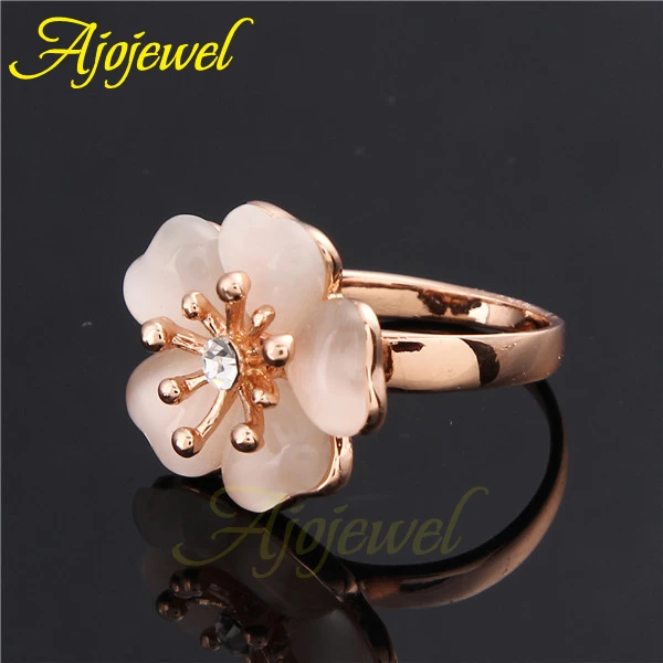 Ajojewel красивые женские аксессуары милое золотистое бежевое кольцо с опалом и