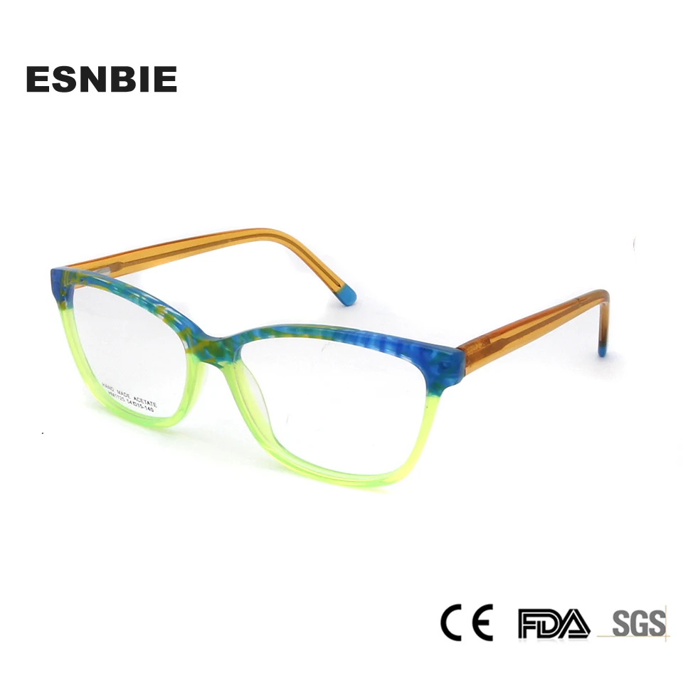 

ESNBIE 2018 Eyeglasses Frames Women Acetate Square Optical Glasses Frame New Fashion Multi Color Eyewear Frames Woman