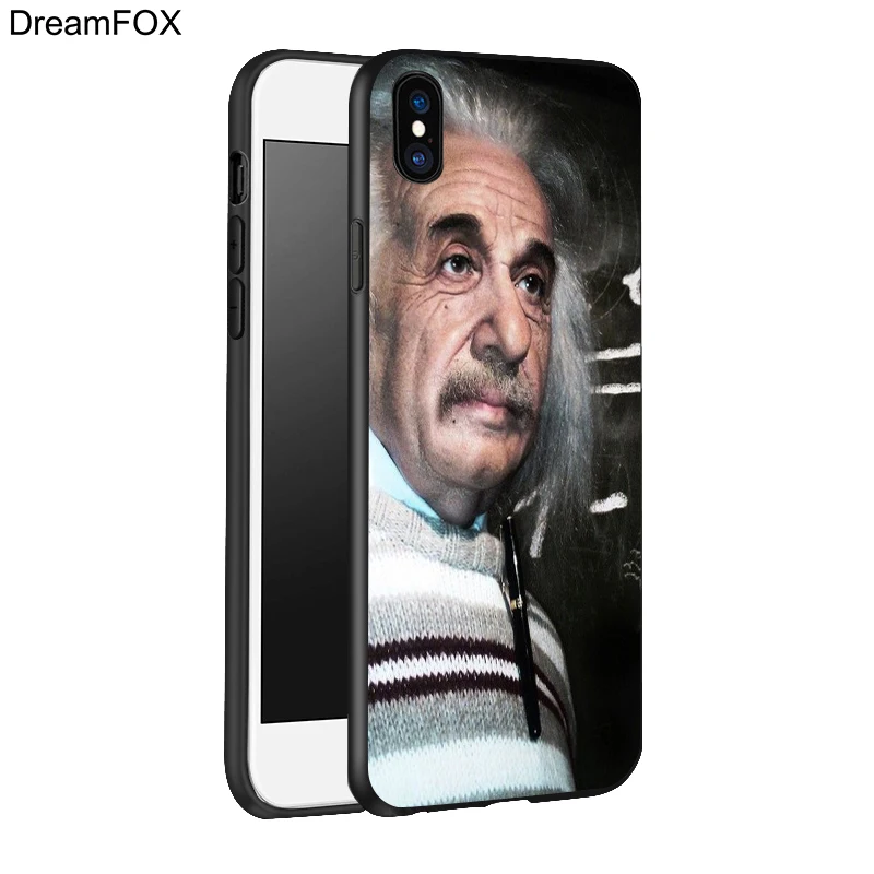 DREAMFOX L151 Альберт Эйнштейн Черный Мягкий ТПУ силиконовый чехол для Apple iPhone 11 Pro XR XS Max