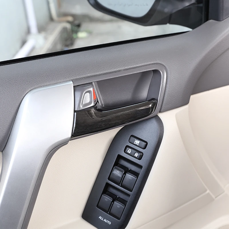 Car Accessories Interior Door Handle Protection Decoration Cover Trim For Toyota Overbearing 2010-2018 Black Wood Grain 4 Pcs | Автомобили
